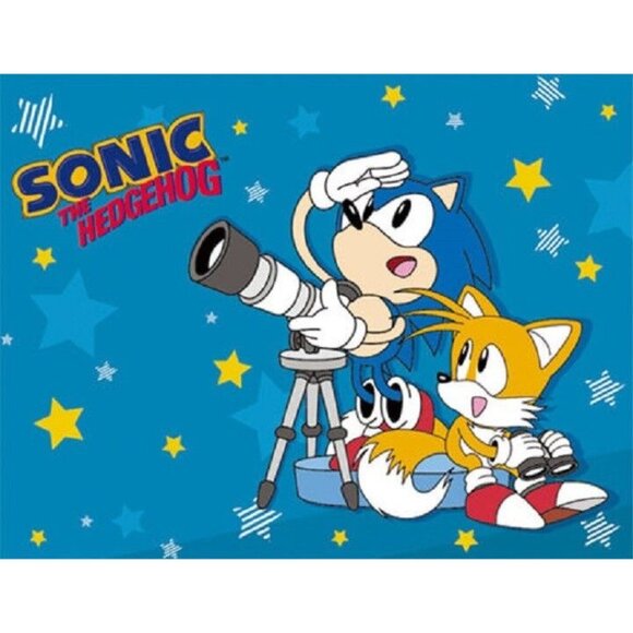 New Sonic the Hedgehog and Tails Fleece Throw Gift Blanket Sega Video Game SOFT - Picture 1 of 2